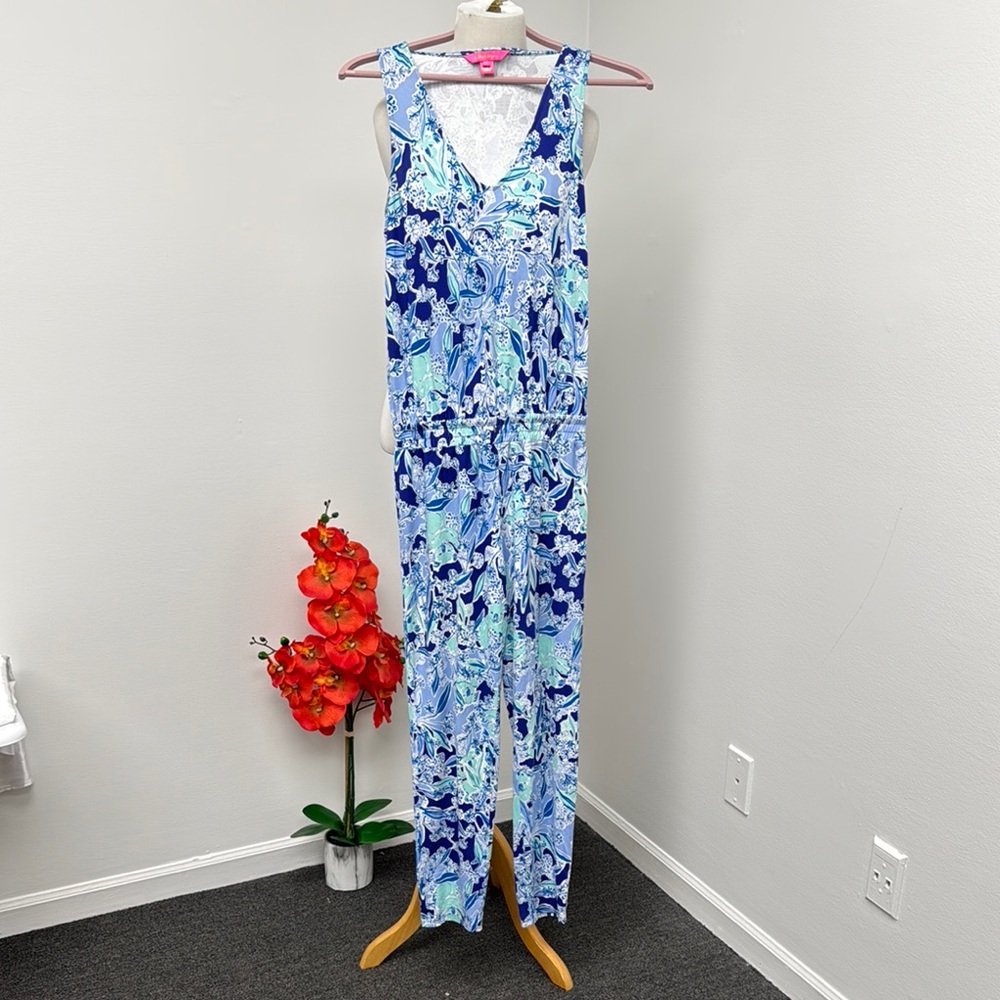 Lilly Pulitzer  Jumpsuit Indigo Sunset Stretch Knit Beachy